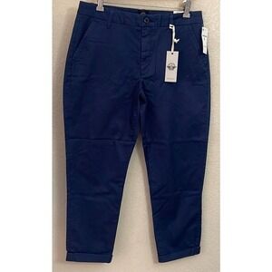 Dockers Slim Cuff Chino Navy Blue Pants Womens Size 8 Cotton Stretch NWT